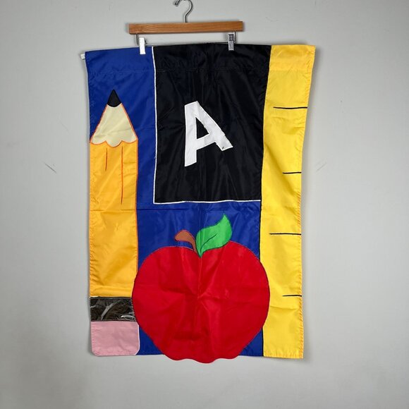 NCE 2004 Big Apple Teacher Ruler Pencil Decorative Garden Flag 39.5" X 28" - Picture 1 of 5